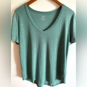 Women’s ladies Gap linen blend tee shirt top green
